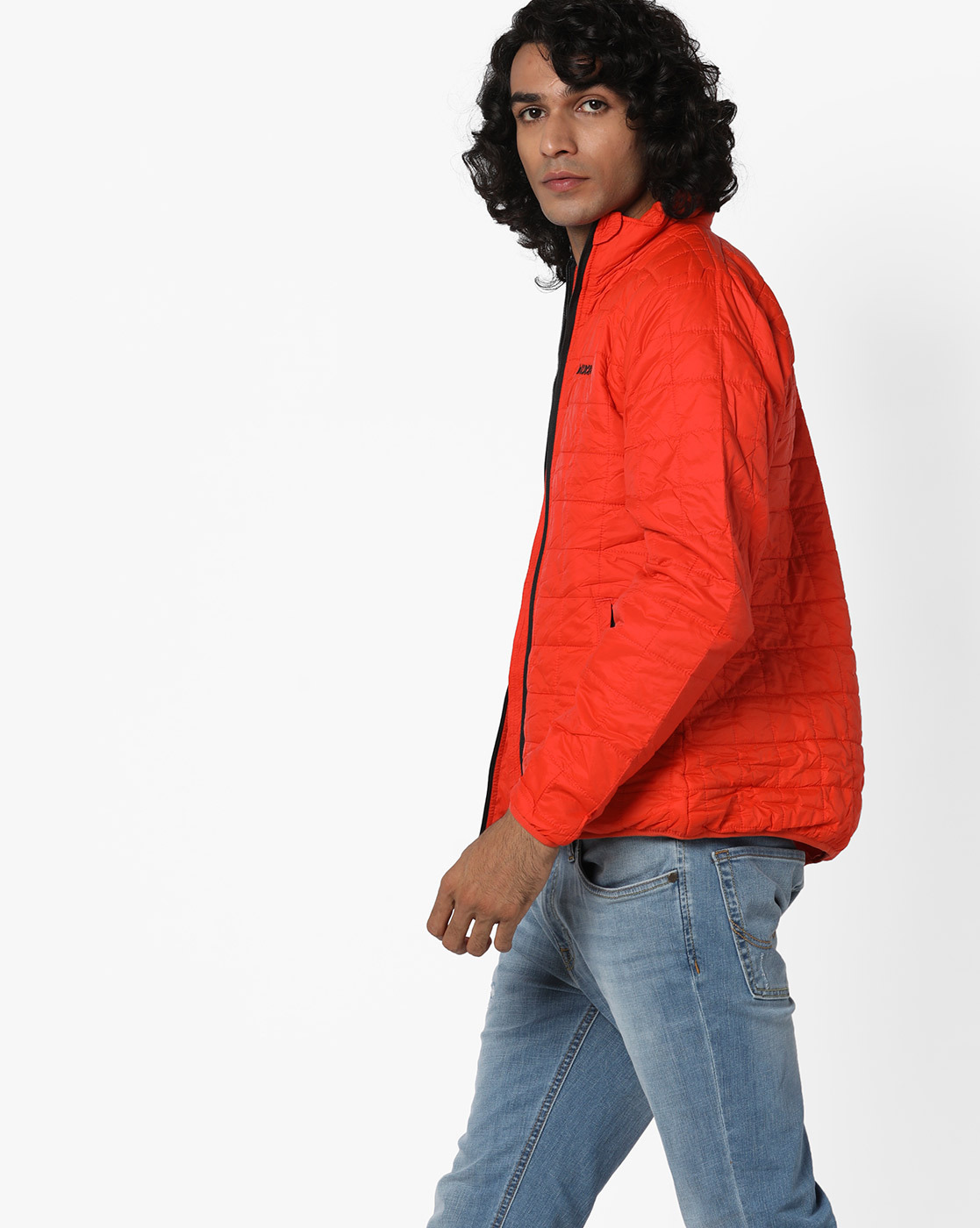 Buy Orange Wildcraft Quilted Jacket with Front Zip Closure AJIO