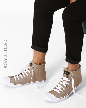 AJIO - High-Top N9-Treated Canvas Sneakers